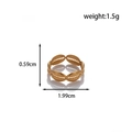 Anillo bohemio de acero inoxidable dorado ajustable con diseño de conchas - Patrón de Concha (MN372-Oro)