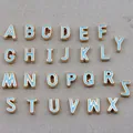 26-piece set of light blue enamel alphabet charms with gold plating for DIY jewelry - Alphabet Set (DY147) / Set of 26 / Style 40 Blue