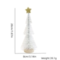 Mini white frosted Christmas tree with gold star top and wood base, 20cm height - 20CM White Snow Dipped