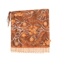Orange belly dance hip scarf with sequin embroidery and beaded fringe tassels - Fringe Sarong Skirt