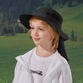 Cappello da sole nero per bambini con protezione per il collo e rete traspirante - Nero