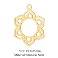 Gold stainless steel lotus mandala pendant accessory 19.5x25mm with ring bail for DIY - Gold Mandala (19.5x25mm) / 5 Pcs/Pack