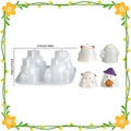 4-cavity Halloween ghost silicone mold for candle making and DIY resin baking crafts - 4-Cavity Ghost / White