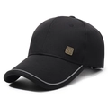 Klassische schwarze Baumwoll-Baseballkappe mit Bronze-Emblem und grauer Krempeneinfassung - Verstellbar / Schwarz