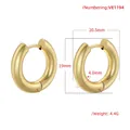 Polished 18K gold plated thick hoop earrings with 20.5mm diameter and round chunky design - Small / Gold