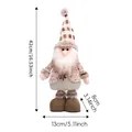 Brown plaid gnome plush doll for Christmas with knitted hat and long white beard - Santa Claus