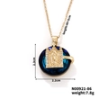 Collar de acero dorado con colgante de Virgen María en cristal azul y pedrería - Estilo Cristal Azul (N00921-86)