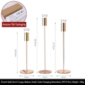 Three-piece gold plated metal candle holder set in small medium and large sizes - Large, Medium and Small Combination (362/3) / French Gold
