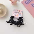 Élastiques à cheveux noirs minimalistes sur carte rose pour queues de cheval et chignons - Noir Lot de 6 sur Carte