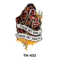 Waterproof temporary tattoo sticker with a roaring bear and Feed The Beast text - Th-432 / 210*148mm