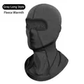 Winter thermal grey balaclava fleece hood for outdoor cycling and skiing - Long Grey