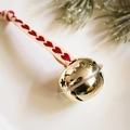 Cloche champagne clair à découpe étoile et ruban cœur pour décoration de sapin de Noël - 4CM Cloche Creuse Étoile Champagne Ruban Coeur (3Pcs)