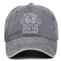 Gorra de béisbol de algodón lavado gris con bordado de 65 cumpleaños y estilo vintage - Gris