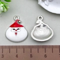 Ciondoli a Babbo Natale in smalto rosso e bianco per orecchini fai-da-te in lega - Babbo Natale Rosso e Bianco 16x20 mm