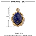 Colgante de corazón de lapislázuli y acero inoxidable con medidas de 13 mm - Estilo Marquise Lapislázuli (VG802)