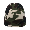 Camouflage-Strickmütze für Herren in Waldgrün und Braun für winterliche Outdoor-Wärme - M(56-58cm) / Grüne Tarnung