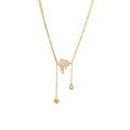 Collana a Y dorata con ciondolo a nuvola, stella d'oro e nappe in cristallo a goccia - Collana Singola con Nuvola e Stella d'Oro (2#)