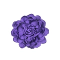Close-up of purple satin rose fabric flower with detailed multi-layered petals texture - Deep Purple