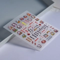 Autocollants ongles 5D relief Nouvel An avec motifs lapins mignons et carpes koi rouges - Nouvel An Lapin Mignon Style Relief (FEB-308)