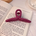 Matte purple large hair claw clip for women on an open book in minimalist style - 11cm / Matte Purple
