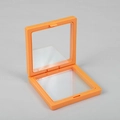 Square orange PE film suspension box for jewelry with transparent elastic membrane - Orange; 7*7*2