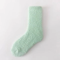 Thick light green coral fleece winter sock for women with cozy plush warm texture - Light Green