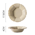 Japanese style cream ceramic deep pasta plate with 17.8cm diameter and 4cm height - Stoneware Flower Plate