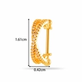 Golden twist C-shaped stainless steel ear stud with clear cubic zirconia in 1.61cm size - Cross Twist Style (2615-6#) / Gold
