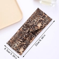 Elastic leopard print headband with a stylish twist knot design measuring 22cm by 8.5cm - Leopard Cross Style F