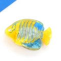 Yellow acrylic tropical fish hair clip with blue stripes and sparkling crystal eye - Striped Clownfish