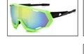 Neon green cycling sunglasses with colorful gradient lenses and large sport frame - Neon Yellow Black Temple Gold Lens