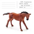 Thoroughbred mare miniature horse model toy, brown body and black mane, 6cm animal figure - Single Reddish Brown Mare 5g