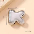 Polished silver stainless steel letter K pendant charm for DIY jewelry making - Silver/Steel (K) (Large)