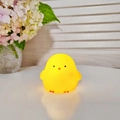 Cute yellow chicken night light made of soft vinyl emitting warm glow for room decor - Little Chick Yellow