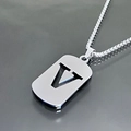 Collier en acier inoxydable argenté avec pendentif lettre V ajouré pour femme - Lettre V / Argent