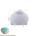 Moule en silicone coquille translucide pour bougies avec exemple fini bleu et blanc - Moule Coquille No. 1 Grand
