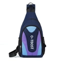 Borsa da petto multifunzionale outdoor in blu scuro con patchwork viola e azzurro - Blu scuro e Viola