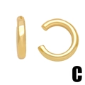 Coppia di orecchini a clip minimalisti a forma di C in metallo dorato lucido - Stile C-Forma a C Liscia Minimalista