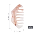 Pink and white marble texture wide-tooth scalp massage comb 10.5cm x 5.3cm - Marble White