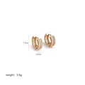 Macro view of gold pavé heart earrings with 1.7cm diameter and zircon stone inlay - Golden Full Rhinestone Hoop Style (A0216B - Rhinestone Earrings)