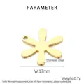 Detalle de colgante de flor en acero dorado de 17mm con dimensiones y peso del producto - Color Dorado (KLJ5034-Z)