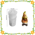 Gnome silicone mold for DIY harvest festival candles with pumpkin and floral hat - Gnome Holding Cake