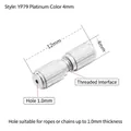 Silver screw clasp for DIY pearl necklaces, 12mm cylindrical fastener with 1.0mm hole - YP79-4mm / White Gold