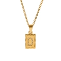 Dettaglio di una collana dorata con ciondolo a lettera D impreziosito da zirconi lucidi - Lettera D (TN3001-D)