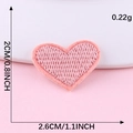 Pink heart embroidered patch 2.6x2cm with detailed dimensions and lightweight fabric texture - Hot Melt Adhesive / Rouge Pink
