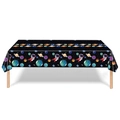 Space astronaut party tablecloth featuring planets and stars on a black background - Astronaut Tablecloth A (130*220cm)