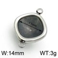 Montatura per gioielli in acciaio inox a cuscino da 11mm con doppi anelli in argento - Colore Acciaio 14mm (KLJ4239-Z)