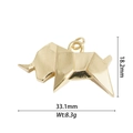 Golden origami bull pendant necklace for women with 18.2mm height and 8.3g weight - Gold Origami Bull