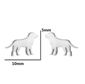 Minimalist silver dog stud earrings with labrador silhouette measurements 10mm x 5mm - Dog / Steel