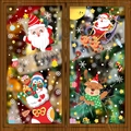 Weihnachts-Fensteraufkleber Set mit Weihnachtsmann, Rentier, Pinguin und Schneeflocken - 3er Set / XC33+64+67
